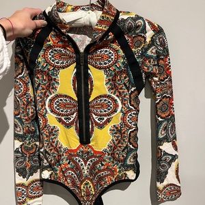 Free people XS colorful bodysuit